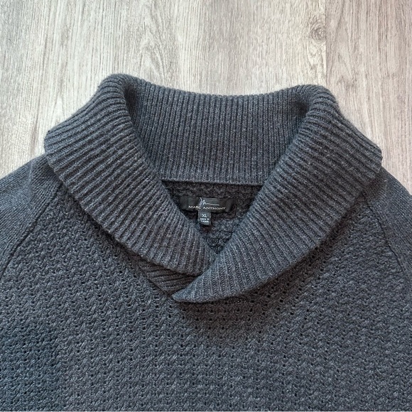 Marc Anthony Charcoal Shawl Collar Wool Blend Sweater XL - Picture 3 of 8